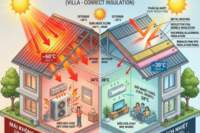 Cùng một ngôi nhà - Khác nhau hoàn toàn vì lớp vật liệu cách nhiệt